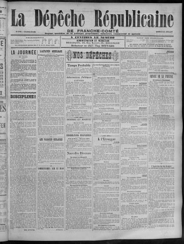 21/07/1906 - La Dépêche républicaine de Franche-Comté [Texte imprimé]