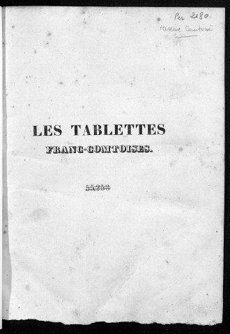 Les Tablettes franc-comtoises : 1827 - 1828