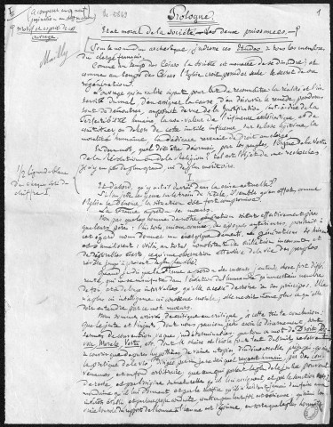 Ms 2849 - Tome I. Pierre-Joseph Proudhon. De la Justice dans la Révolution et dans l'Eglise.