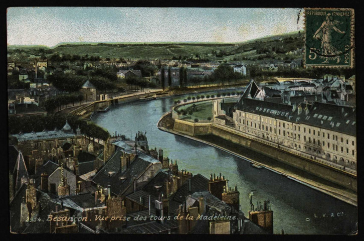 Besançon. Vue prise des tours de la Madeleine [image fixe] , Besançon : L. V. & Cie, 1904/1907