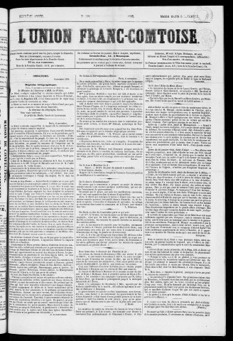 09/11/1852 - L'Union franc-comtoise [Texte imprimé]