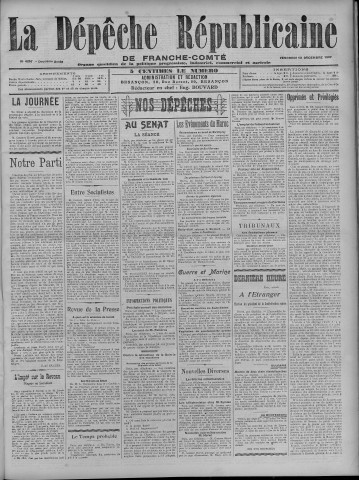 13/12/1907 - La Dépêche républicaine de Franche-Comté [Texte imprimé]