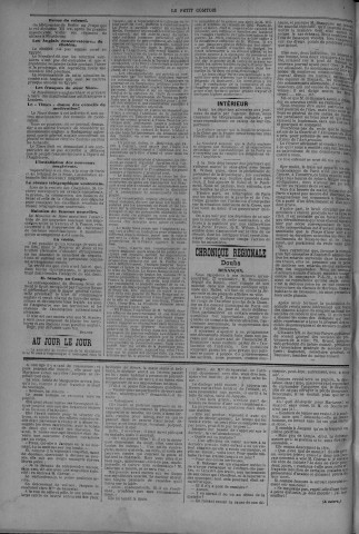 27/09/1883 - Le petit comtois [Texte imprimé] : journal républicain démocratique quotidien