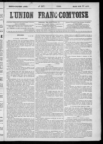 31/08/1880 - L'Union franc-comtoise [Texte imprimé]