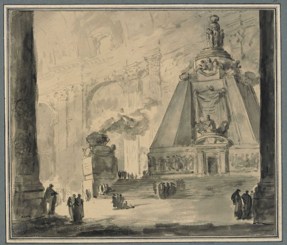 Catafalque pour un pape dans Saint-Pierre de Rome