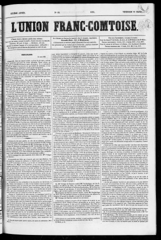21/03/1851 - L'Union franc-comtoise [Texte imprimé]