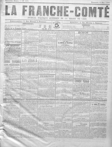 06/05/1900 - La Franche-Comté : journal politique de la région de l'Est