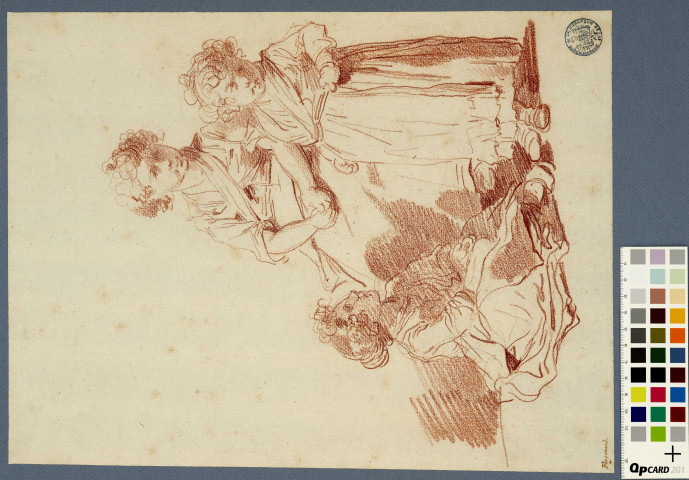 Trois petites filles, dont l'une assise à terre / François-André Vincent , [Rome ou Naples], [circa 1774]