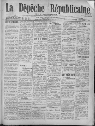 25/02/1919 - La Dépêche républicaine de Franche-Comté [Texte imprimé]