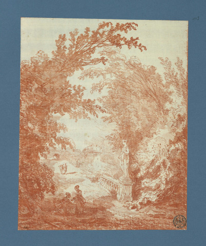 Lavandières à l'entrée d'une terrasse, dans un jardin , [France : Paris], 1776