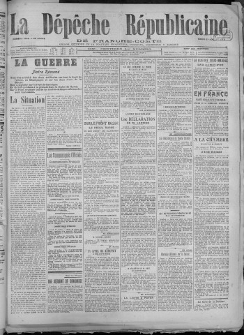 31/07/1917 - La Dépêche républicaine de Franche-Comté [Texte imprimé]