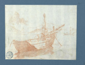 Vaisseau de trois quarts arrière, à Livourne / Joseph-Barthélémy Le Bouteux , [S.l.] : [J.-B. Le Bouteux], [1700-1800]