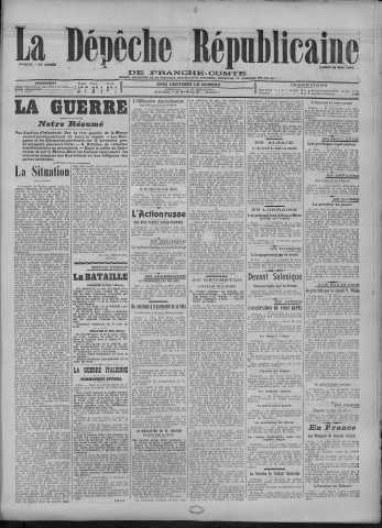 29/05/1916 - La Dépêche républicaine de Franche-Comté [Texte imprimé]