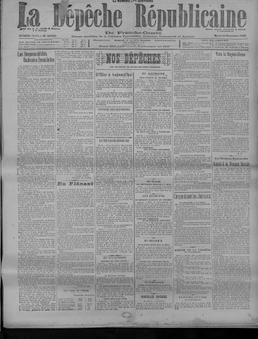 20/11/1923 - La Dépêche républicaine de Franche-Comté [Texte imprimé]