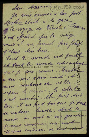 Besançon - Besançon-les-Bains - Hôtel des Postes. [image fixe] , Besançon : Etablissements C. Lardier - Besançon, 1914/1925