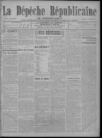 13/01/1911 - La Dépêche républicaine de Franche-Comté [Texte imprimé]