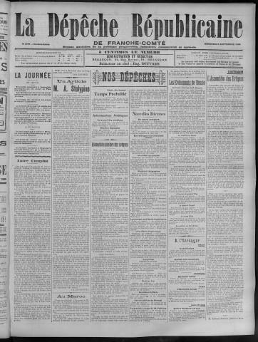 05/09/1906 - La Dépêche républicaine de Franche-Comté [Texte imprimé]