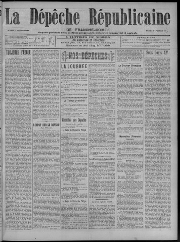 21/02/1911 - La Dépêche républicaine de Franche-Comté [Texte imprimé]