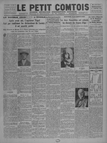 12/01/1938 - Le petit comtois [Texte imprimé] : journal républicain démocratique quotidien