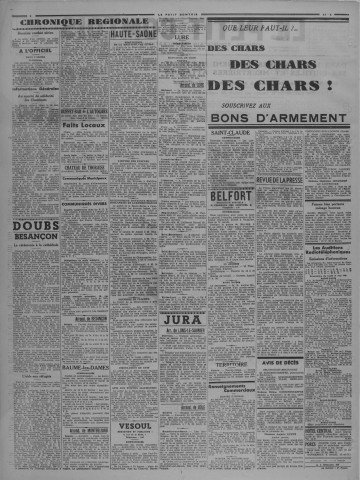 27/05/1940 - Le petit comtois [Texte imprimé] : journal républicain démocratique quotidien