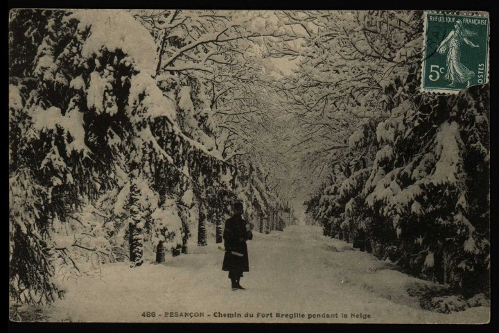 Besançon - Chemin du Fort Bregille pendant la Neige [image fixe] , 1904/1905