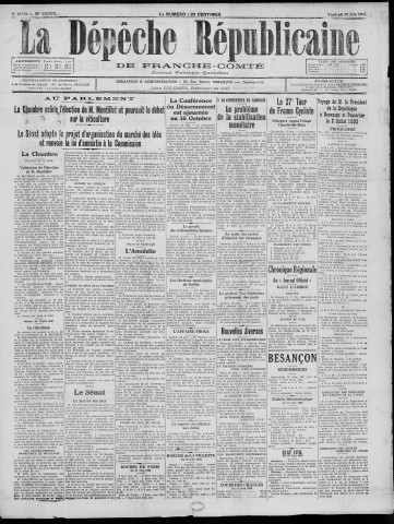 30/06/1933 - La Dépêche républicaine de Franche-Comté [Texte imprimé]