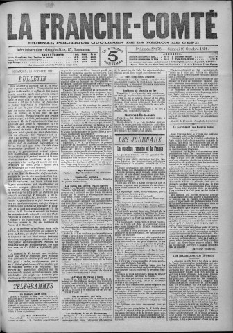 10/10/1891 - La Franche-Comté : journal politique de la région de l'Est