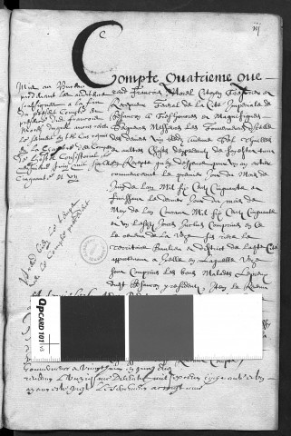 Comptes de la Ville de Besançon, recettes et dépenses, Compte de François Morel (1er juin 1650 - 31 mai 1651)