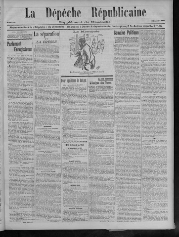 16/12/1906 - La Dépêche républicaine de Franche-Comté [Texte imprimé]