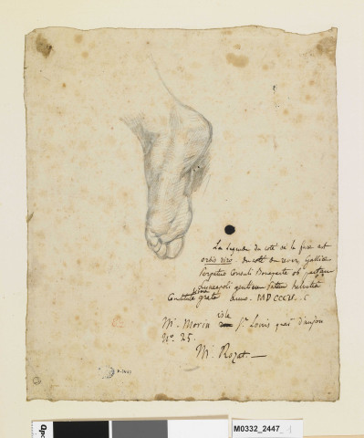 Etude d'un pied gauche (recto) ; étude d'un pied droit (verso)