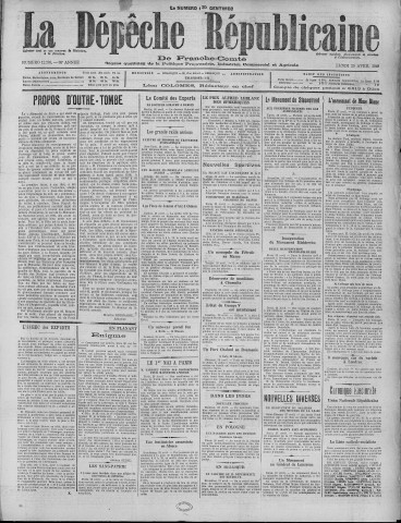 29/04/1929 - La Dépêche républicaine de Franche-Comté [Texte imprimé]