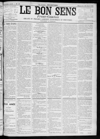 29/04/1888 - Organe du progrès agricole, économique et industriel, paraissant le dimanche [Texte imprimé] / . I