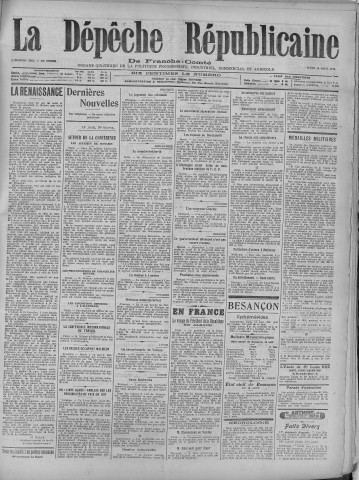 14/08/1919 - La Dépêche républicaine de Franche-Comté [Texte imprimé]