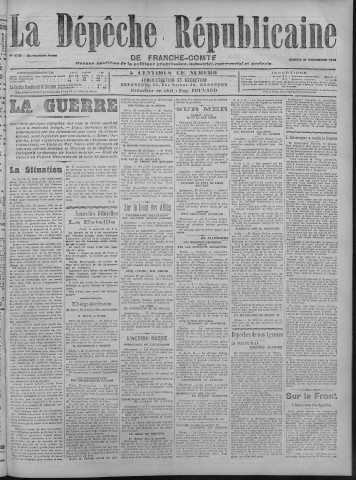 21/11/1914 - La Dépêche républicaine de Franche-Comté [Texte imprimé]