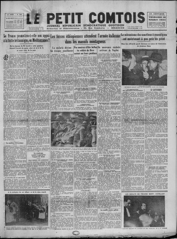 18/10/1935 - Le petit comtois [Texte imprimé] : journal républicain démocratique quotidien