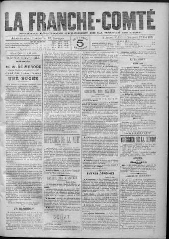 22/05/1889 - La Franche-Comté : journal politique de la région de l'Est