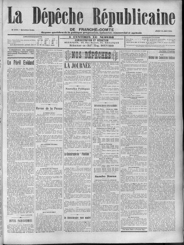 16/06/1910 - La Dépêche républicaine de Franche-Comté [Texte imprimé]