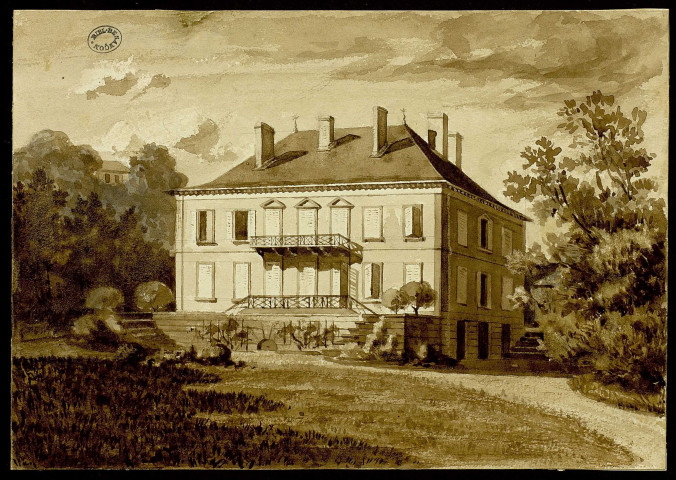 Maison d'habitation de M. Charles Demandre aux forges de la Chaudeau, près d'Aillevillers (Haute-Saône) [dessin] , [S.l.] : [s.n.], [s.d.]