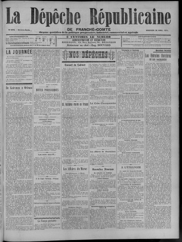 28/04/1911 - La Dépêche républicaine de Franche-Comté [Texte imprimé]
