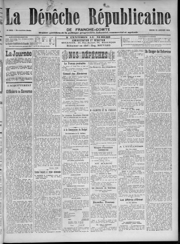 13/01/1914 - La Dépêche républicaine de Franche-Comté [Texte imprimé]