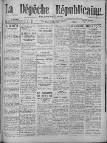 29/11/1918 - La Dépêche républicaine de Franche-Comté [Texte imprimé]