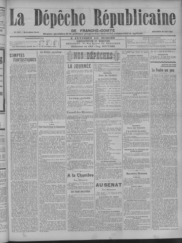 30/06/1909 - La Dépêche républicaine de Franche-Comté [Texte imprimé]