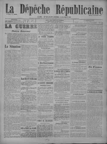 03/10/1916 - La Dépêche républicaine de Franche-Comté [Texte imprimé]