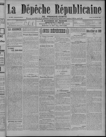 18/01/1909 - La Dépêche républicaine de Franche-Comté [Texte imprimé]