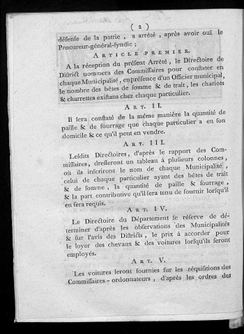 Extrait des registres des arrêtés du Directoire du département du Doubs. A la séance du 28 avril 1792, l'an 4e de la liberté