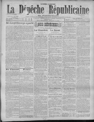 22/06/1921 - La Dépêche républicaine de Franche-Comté [Texte imprimé]