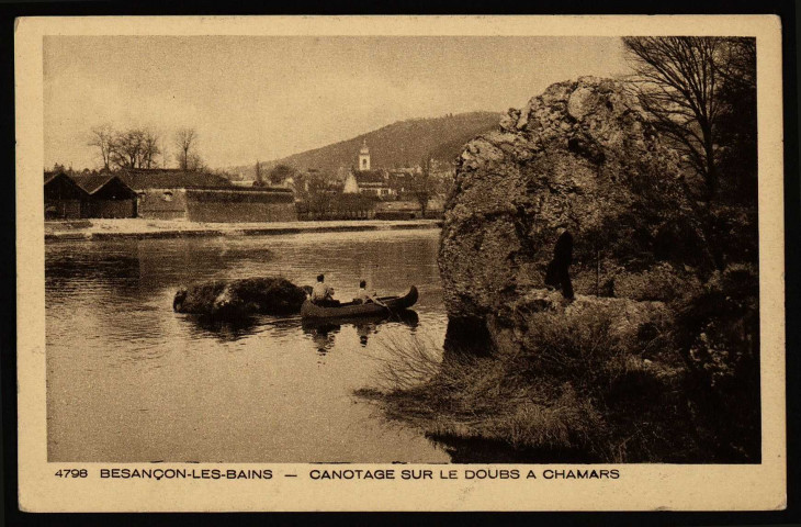 Besançon-les-Bains - Canotage sur le Doubs à Chamars [image fixe] , Mulhouse : BRAUN & Cie, Imp.-Edit, 1904/1930