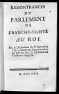 Remontrances du parlement de Franche-Comté au Roy sur la déclaration du 8 septembre 1755 concernant l'augmentation du prix du sel et les droits des courtiers-jaugeurs