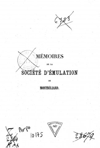 01/01/1862-1864 - Mémoires de la Société d'émulation de Montbéliard [Texte imprimé]