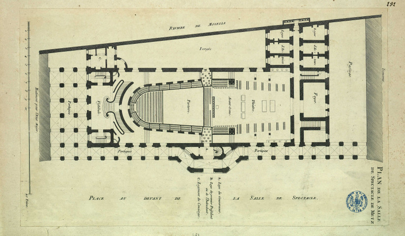 Plan de la salle de spectacle de Metz , [S.l.] : [S.n.], [1700-1800]